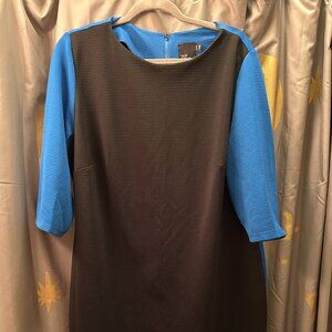 ASOS Curve Black and Blue Colorblock Textured Knit‎ Shift Dress - Size US 18